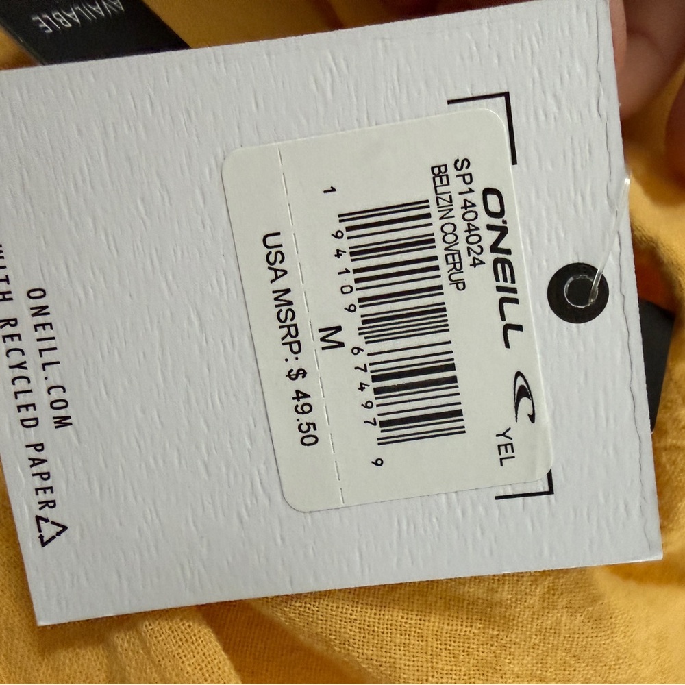 O’Neill Belizin Yellow Cover-Up | Size M | NWT - Picture 16 of 16